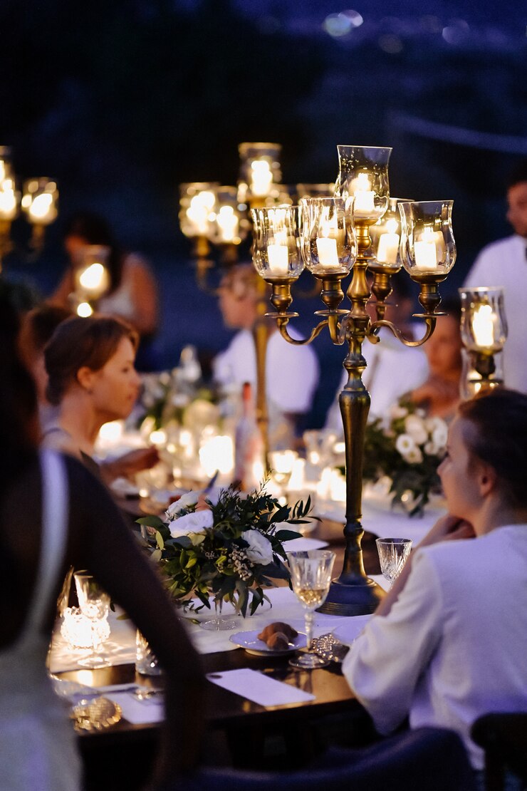 Guests Conversing Evening Wedding